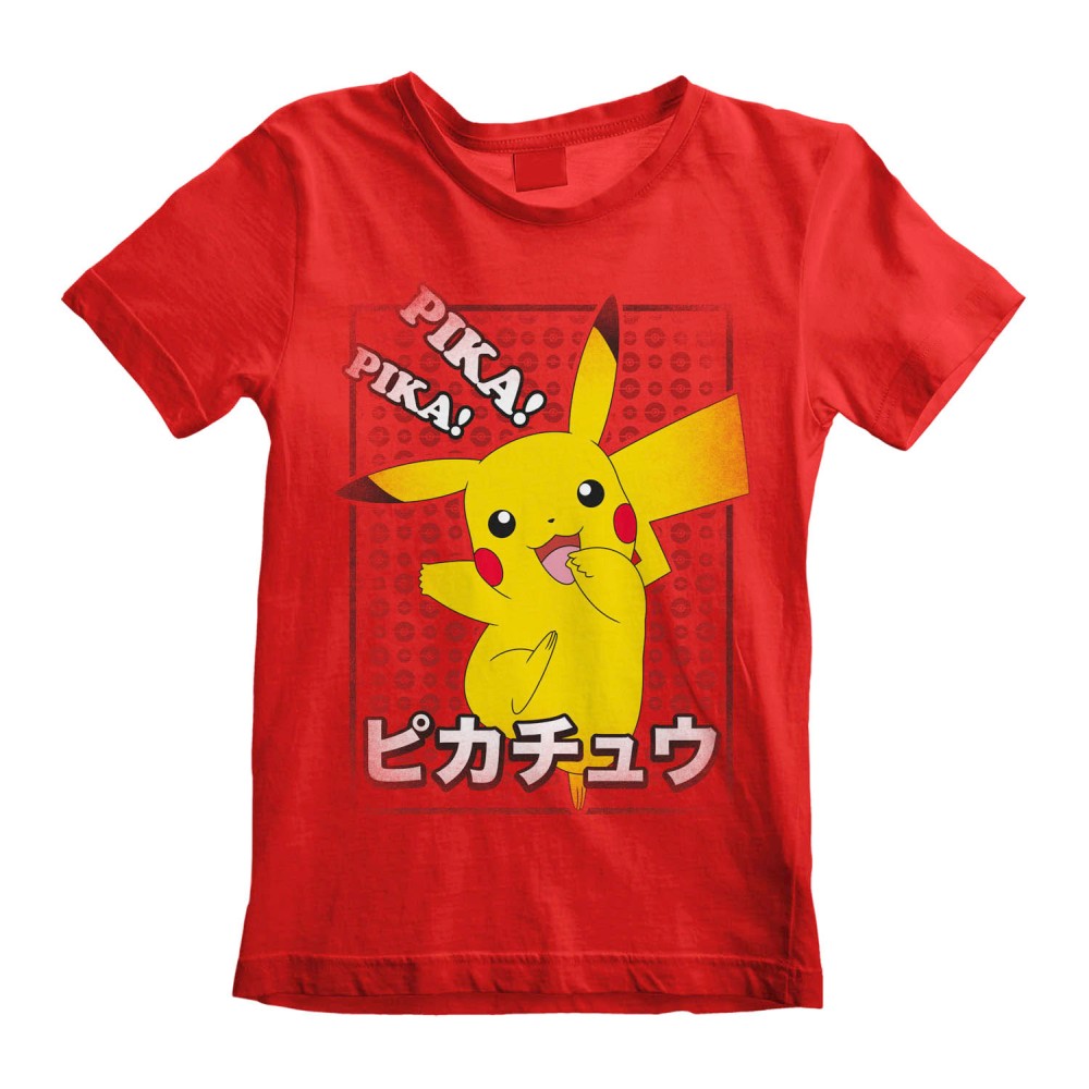 Pokémon - Pika Pika Japanese Kinder T-shirt - Rood